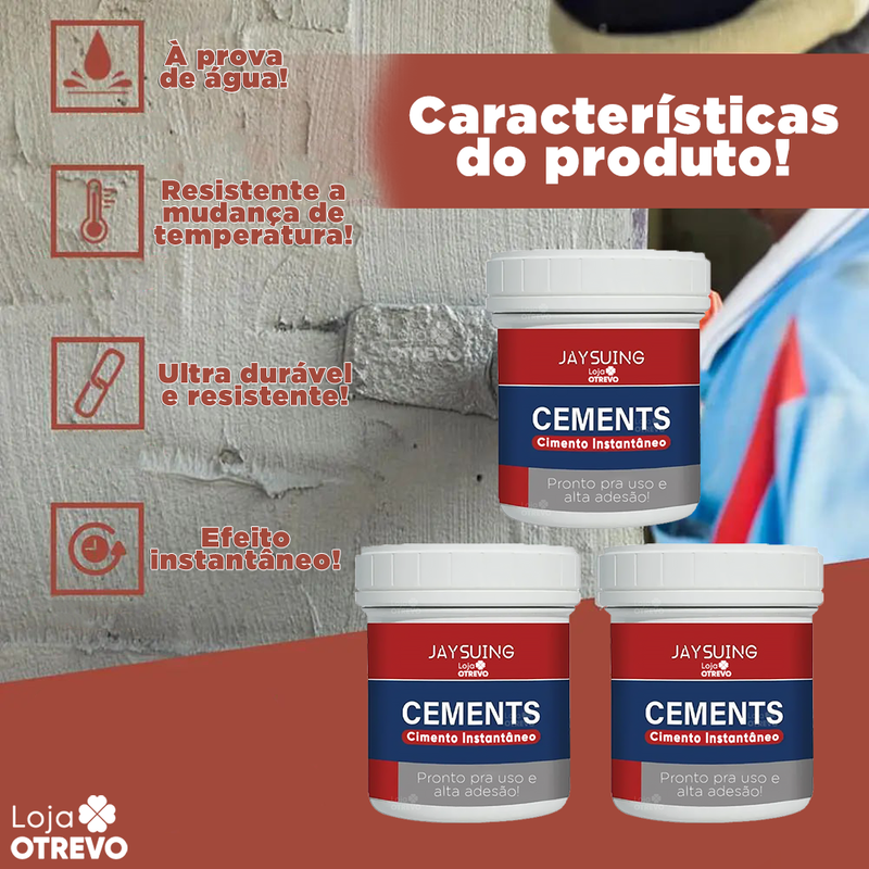 CEMENTS° - Cimento Instantâneo 3 em 1 (Reparador de Rachaduras e Buracos)