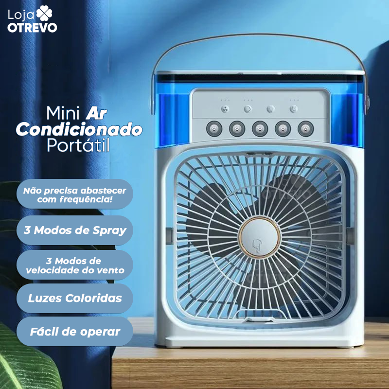 ZeroCold ® Mini Ar Condicionado Portátil 3 em 1 - (Esfria, Ventila e Umidifica)