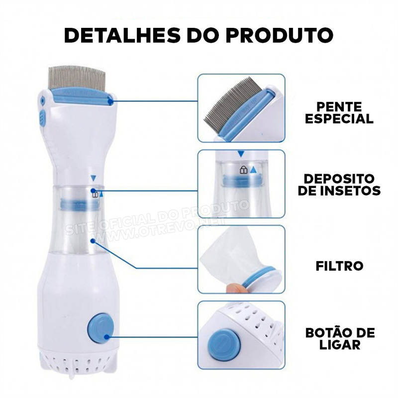 Pente Aspirador de insetos - ®Techdu (Para Pessoas e Pets )