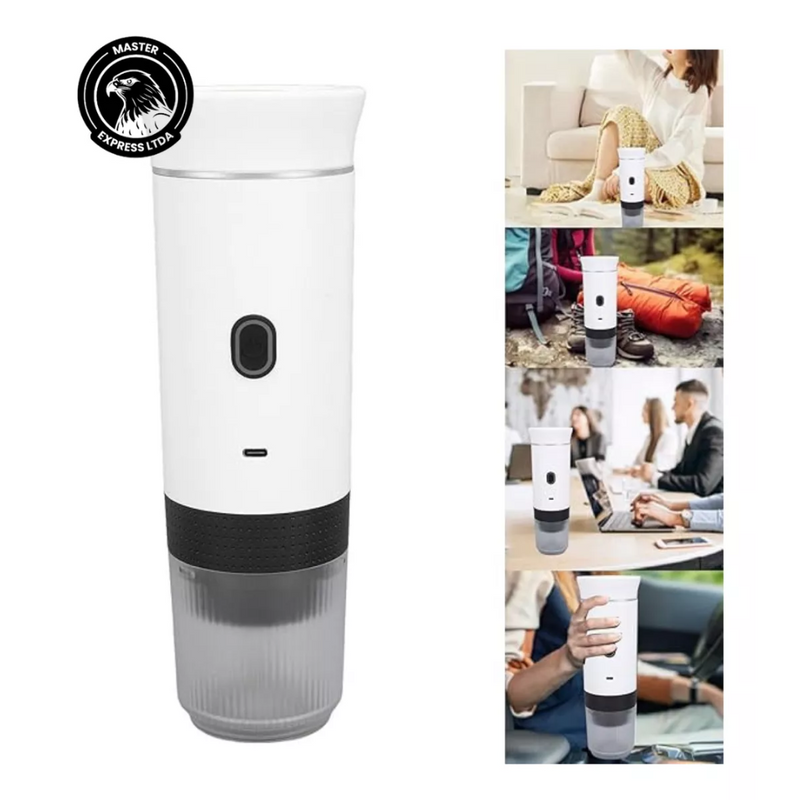 Máquina de Café Expresso Portátil 3 em 1 – Sem Fio, USB-C, 15 Bar, para Cápsulas e Pó
