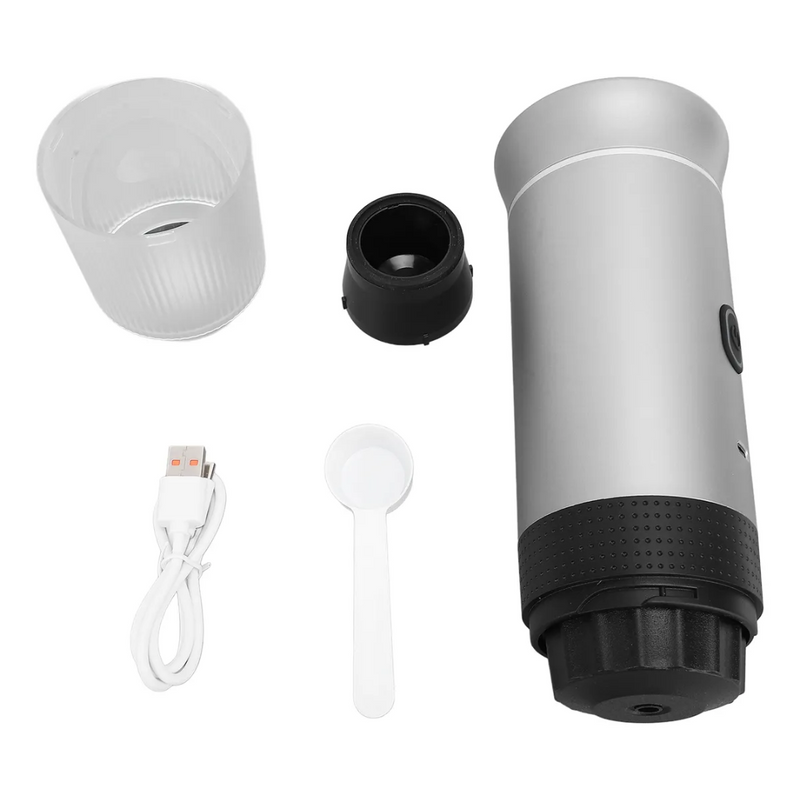 Máquina de Café Expresso Portátil 3 em 1 – Sem Fio, USB-C, 15 Bar, para Cápsulas e Pó