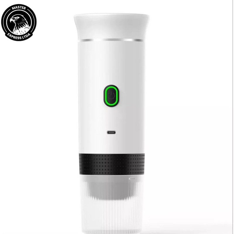Máquina de Café Expresso Portátil 3 em 1 – Sem Fio, USB-C, 15 Bar, para Cápsulas e Pó