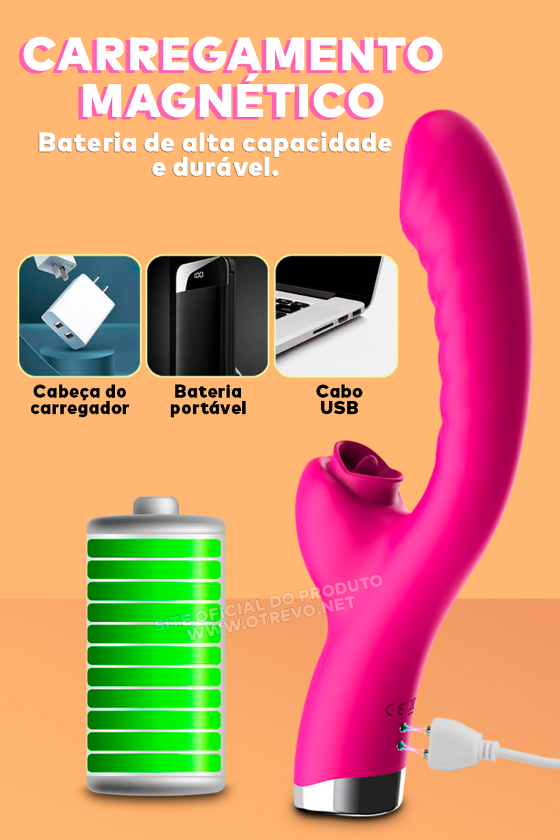 Vibrador Feminino Mágico 2 em 1 - ®HotGirl (100% DE PRAZER)