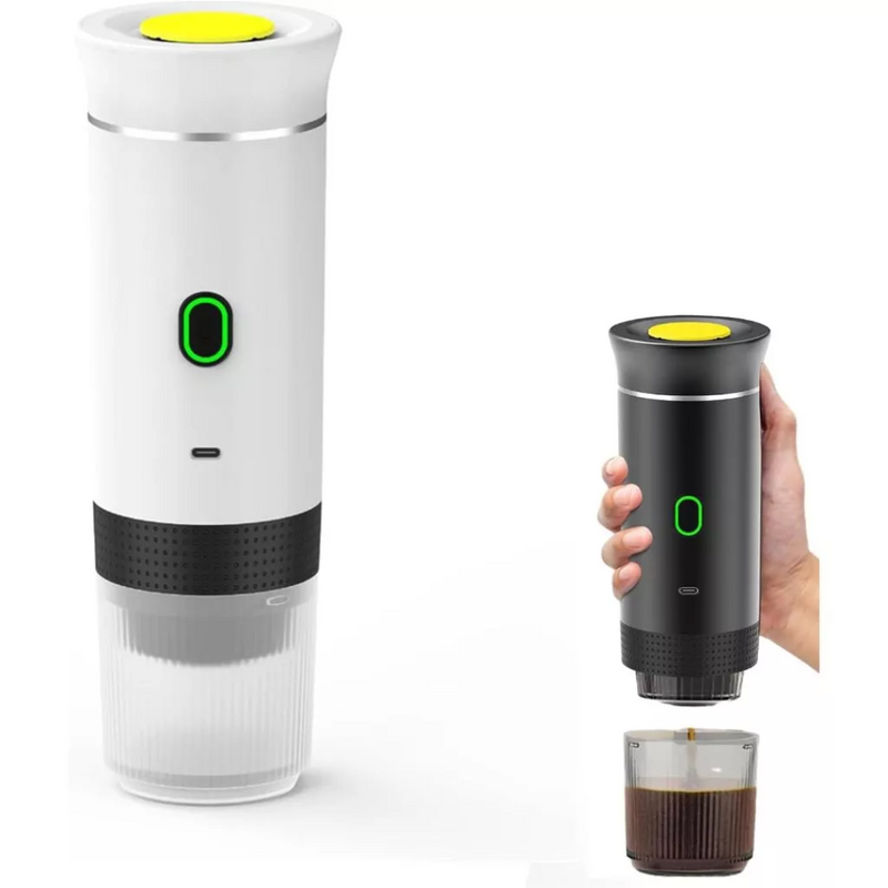 Máquina de Café Expresso Portátil 3 em 1 – Sem Fio, USB-C, 15 Bar, para Cápsulas e Pó
