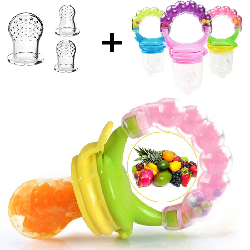 Kit 3 Chupetas Alimentadoras com Furos para Frutas p/ Bebê - FruitBaby®