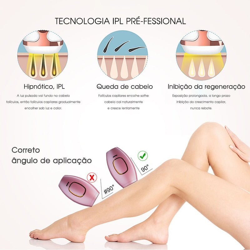 Depilador Portátil a Laser IPL 3 em 1- TotalDepil® (ELIMINA TOTALMENTE OS PELOS)