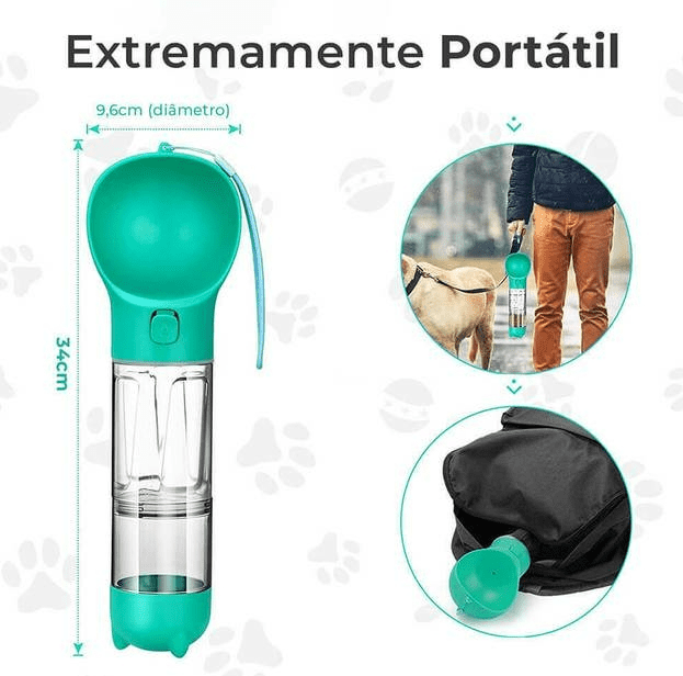 Garrafa de água para Cães e Gatos 4 em 1 ®PetBottle