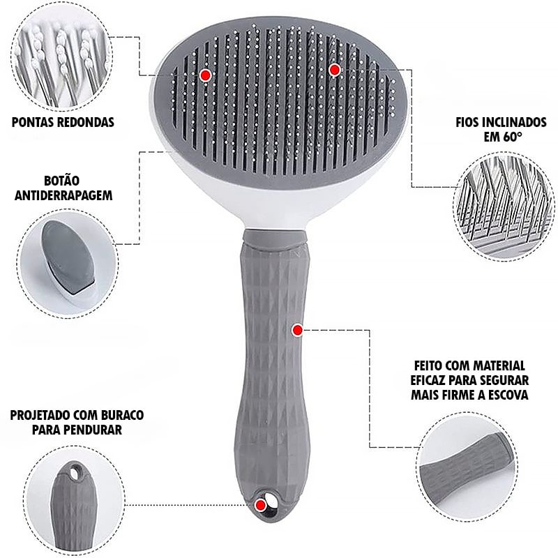 Escova Removedora de Pelos Mortos Para Cães e Gatos ®MagicBrush