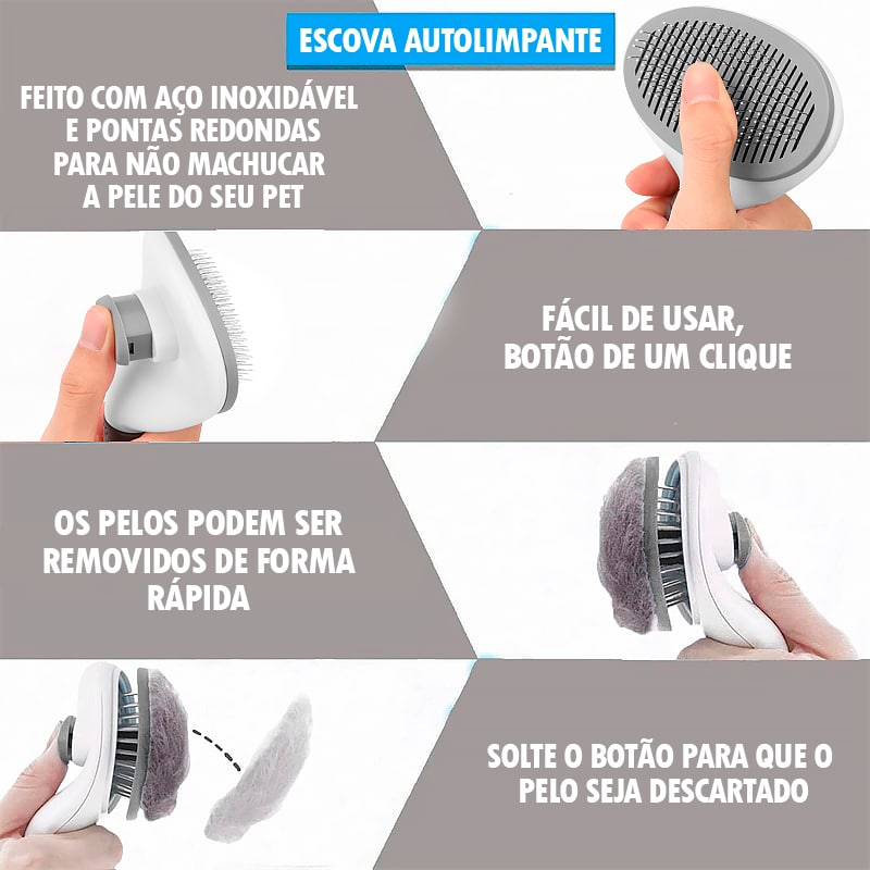 Escova Removedora de Pelos Mortos Para Cães e Gatos ®MagicBrush