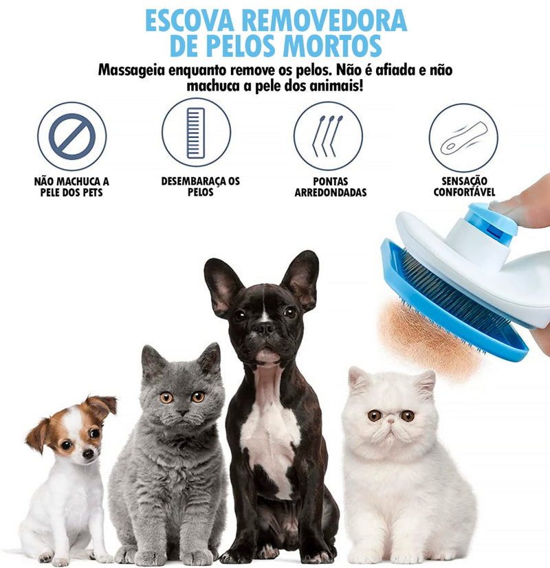 Escova Removedora de Pelos Mortos Para Cães e Gatos ®MagicBrush