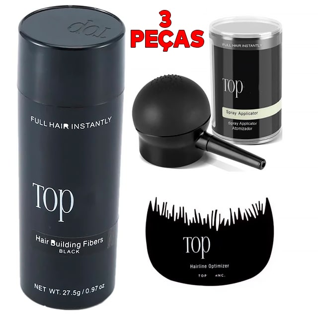 Queratina em Pó para Cobertura de falhas no Cabelo ®TOPHAIR 3 EM 1 (100% NATURAL)