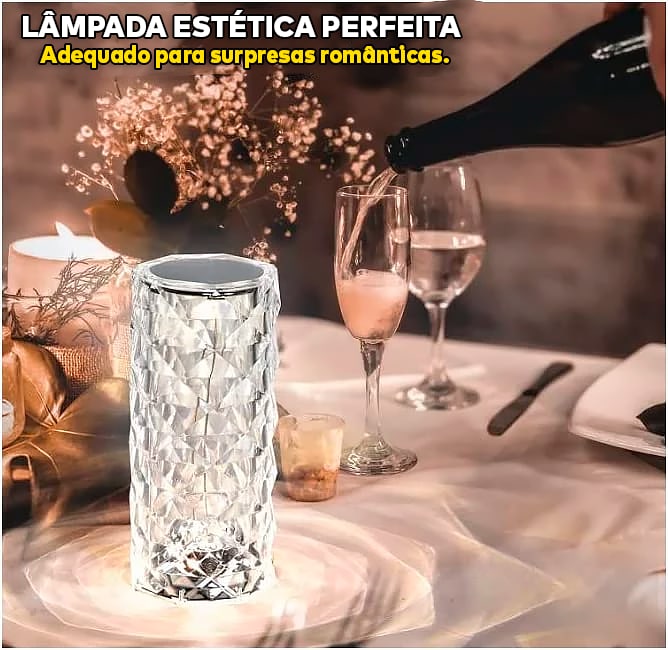 Lúminaria de Led Cristal Para Mesa Com Sensor Touch USB - CrystalLed®