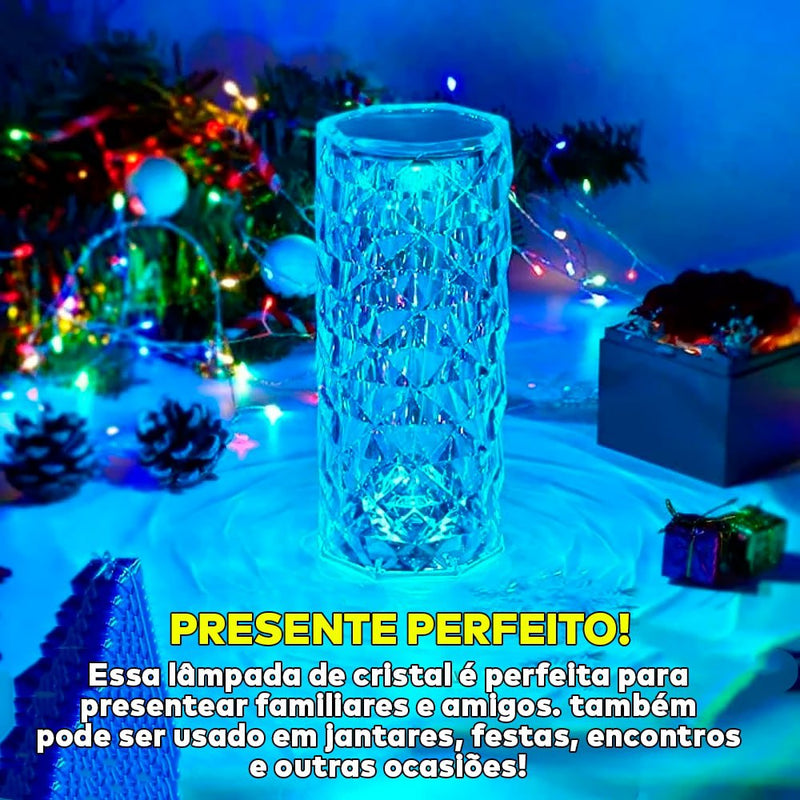 Lúminaria de Led Cristal Para Mesa Com Sensor Touch USB - CrystalLed®