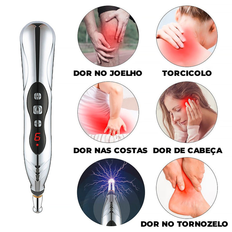 Caneta Eletrônica de Acupuntura Para Massagem Terapêutica - TechMax