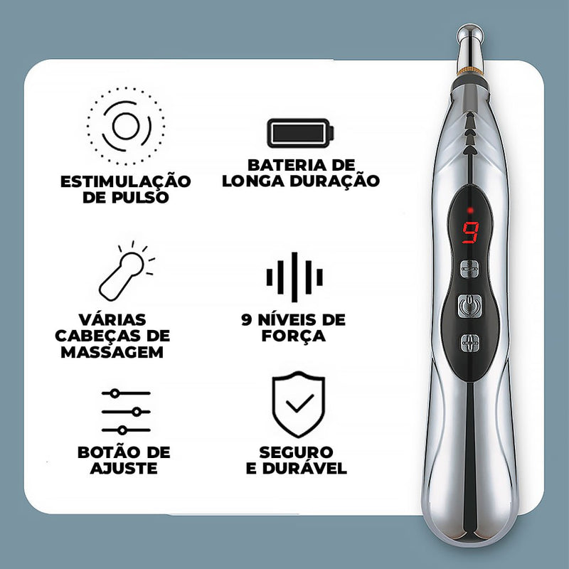 Caneta Eletrônica de Acupuntura Para Massagem Terapêutica - TechMax